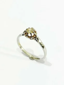 Bague Solitaire or et diamants