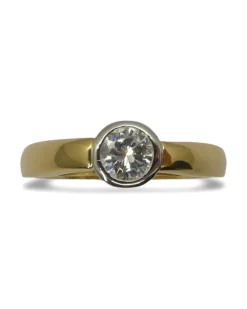 Bague solitaire or et diamant