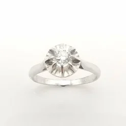bague solitaire or et diamant
