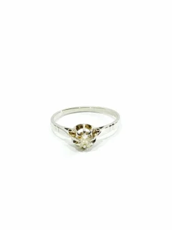 Bague Solitaire or et diamants