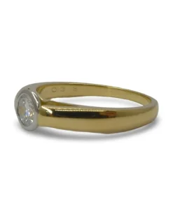 Bague solitaire or et diamant