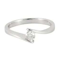 Bague solitaire or gris