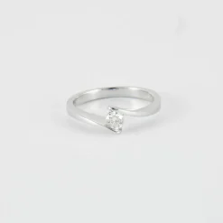 Bague solitaire or gris