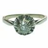 Bague solitaire or gris diamant taille ancienne