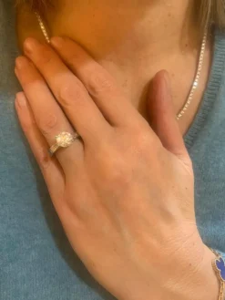 Bague Solitaire or gris diamant 2 Carats (Certificat)