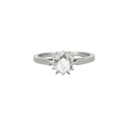 Bague solitaire or gris et diamants