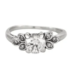 Bague solitaire or gris et diamant