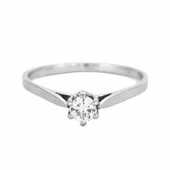 Bague solitaire or gris et diamant
