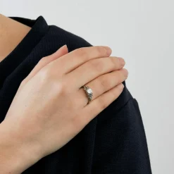 Bague solitaire or gris et diamant