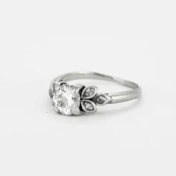 Bague solitaire or gris et diamant