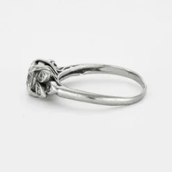Bague solitaire or gris et diamant