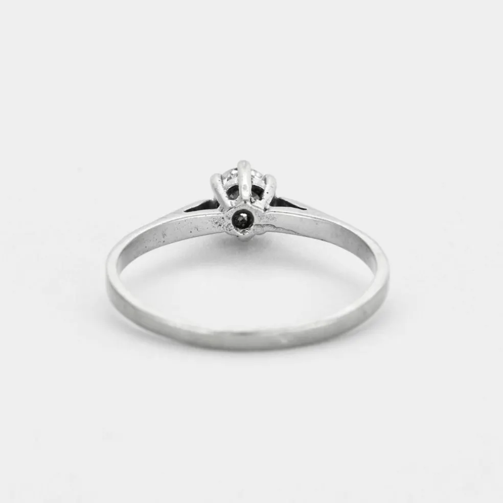 Bague solitaire or gris et diamant
