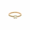 Bague solitaire or jaune et diamants
