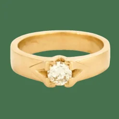 Bague solitaire or jaune et diamant