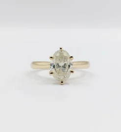 Bague solitaire or jaune diamant 1,51 carat - certificat GWLAB