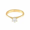 Bague solitaire or jaune et diamant
