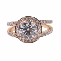 Bague solitaire or jaune diamants