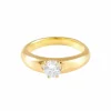 Bague Solitaire or jaune et diamant
