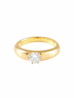 Bague Solitaire or jaune et diamant