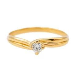 Bague Solitaire Or jaune Diamant