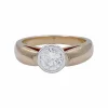 Bague solitaire or jaune, platine.