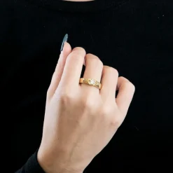 Bague solitaire or jaune et diamant