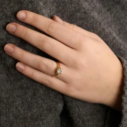 Bague solitaire Or jaune Diamant