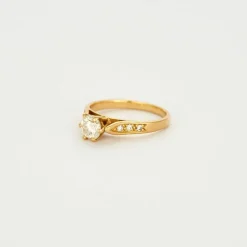 Bague solitaire or jaune diamant