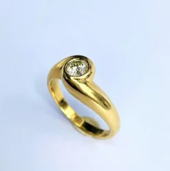 Bague Solitaire Or jaune & Diamant
