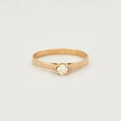 Bague solitaire Or jaune Diamant