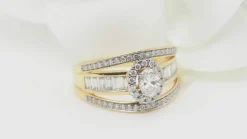 Bague solitaire or jaune et diamant certifié