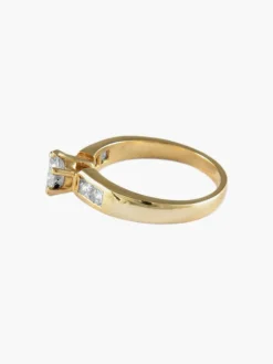 BAGUE SOLITAIRE OR JAUNE ET DIAMANTS
