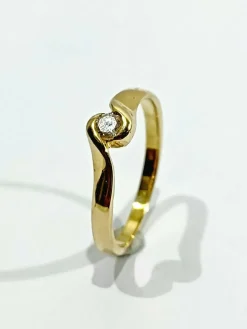 Bague Solitaire Or Jaune Diamant 0.13ct