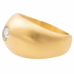 Bague Solitaire or jaune diamant