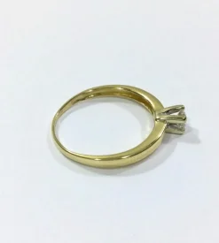 Bague Solitaire Or Jaune Diamant 0.14ct