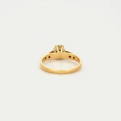 Bague solitaire or jaune diamant