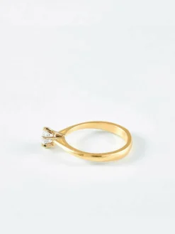Bague solitaire or jaune et diamant