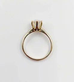 Bague solitaire or jaune diamant 1,51 carat - certificat GWLAB