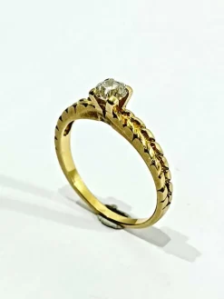 Bague Solitaire Or Jaune Diamant 0.30ct