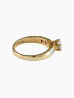 BAGUE SOLITAIRE OR JAUNE ET DIAMANTS