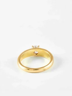 Bague Solitaire or jaune et diamant