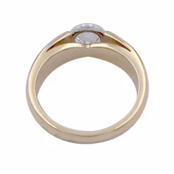 Bague solitaire or jaune, platine.
