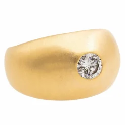 Bague Solitaire or jaune diamant