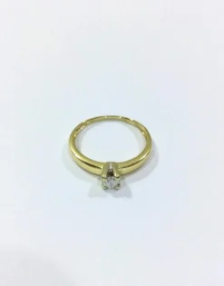 Bague Solitaire Or Jaune Diamant 0.14ct
