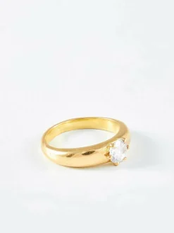 Bague Solitaire or jaune et diamant