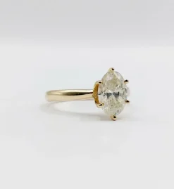 Bague solitaire or jaune diamant 1,51 carat - certificat GWLAB