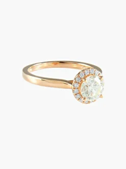 Bague Solitaire Or rose Diamants