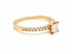 Bague Solitaire Or rose Diamant