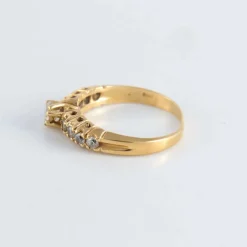 Bague Solitaire épaulé, 9 Diamants