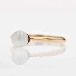 Bague solitaire perle de culture or